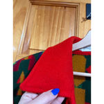 Neiman Marcus Vintage Wool Fringe Southwestern Jacket Red Navajo Coat L Western Photo 2