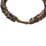 Sparkle Mardi Gras Purple Green Gold Bling Hoop Earrings NWOT Party Sequins Purple Photo 2