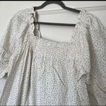 Eloquii White Polka Dot Smocked Front Ruffle Linen Mini Dress NWT Photo 5
