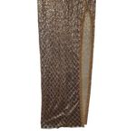 Akira  Gold Sequin Maxi Skirt High Slit Glamorous Party Evening Wear Size L NWT Photo 4