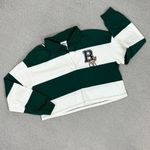 Disney  Bambi Rugby Stripe Cropped Polo Shirt Green White Small Long Sleeve Photo 12