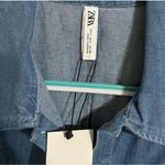 ZARA ✨ Denim Button Down Smocked Sz Large Dress✨ Photo 7