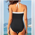 NEW 1 Pc Swimsuit Tummy Control Bathing Suits Full Coverage S 4/6 Black Photo 1