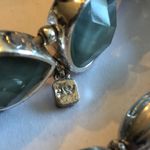 Lot of 3 Silver Tone Light Blue Opaque Rhinestone Boho Beaded Stretchy Bracelets Photo 3