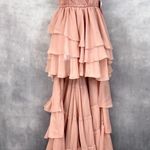 Mac Duggal Ienna For Tiered Gown Womens 4 Ruffled High Low Bodysuit Fairy Rose Photo 0