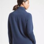 Athleta Cozy Enchanted Karma Asym Pullover in Blue Fleece Lined Sweatshirt S Photo 1
