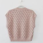 I Love Mr. Mittens Pointelle-Knit Cotton Sweater Vest in Blush Size XS/S Photo 7