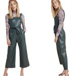 Anthropologie  Samira Green Faux Leather Jumpsuit Womens 8P Photo 1