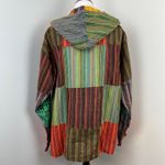 Kathmandu Imports  Boho Colorful Patchwork Tunic Hoodie M/L 100% Cotton Photo 3