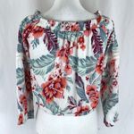 American Rag Womens Peasant Top Cropped Floral S Photo 3