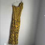Moschino silk Yellow Animal-Print One-Shoulder Maxi Dress 10 Photo 1