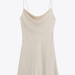 ZARA nwt beige rhinestone strap satin effect mini party coctail dress Photo 1