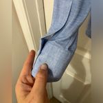 Caliban Skin Like Quarter Button Down Long Sleeve Blouse Top Sz 42 US 4/6 Blue Photo 9