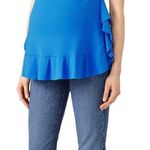 Susana Monaco Susan Monaco Womens Blue Ruffled Tank Top Blouse Size Small Maternity Breezy Photo 0