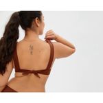 Everlane The Triangle Bikini Top Removable Pads Tie-Back Stretch Brown S Photo 1