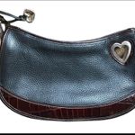 Brighton Pebble Leather Tortoise Shell Shoulder/Clutch Handbag Cut Outs Charm Photo 5