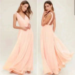 NWT Lulus Dance The Night Away Blush Maxi Dress Sz M Pink Size M Photo 1