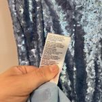Urban Outfitters UO A-List Sequin Baby Blue Cowl Neck Line Mini Dress Size XS Photo 3