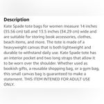 Kate Spade  Cute Canvas Tote Bag for Women with Red 'Lucky' Print NEW Photo 3