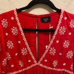VICI Red & White Roses & More Embroidered Blouse Size Small New With Tag Photo 4