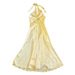 Reformation  Maddison 100% Silk Midi Dress Halter Yellow Zest Satin Size 0 NWT Photo 1