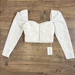 Self Portrait White Taffeta Top Size 4 Photo 7