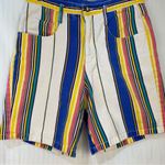 SoStanza Contemporary Apparel Vintage Shorts Women Size 9/10 White Multi Stripe Photo 4