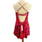 For Love & Lemons Mini Dress Floral Bustier Pink Red Satin Strappy Back Lg New Photo 3