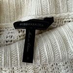 BCBGMAXAZRIA  Gardenia Cream Sequin Merino Wool Mock Neck Tunic Sweater Sz Small Photo 4