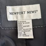 Newport News Vtg y2k Leather Blazer Jacket Sz 6 Euro Fitted Career Office Black Photo 6