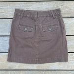 J.Crew Chocolate Brown  Chino Mini Skirt Cotton Denim Skirt Photo 2