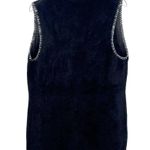 Rain+Rose black wool blend floral burnout velvet faux fur open front vest large Photo 4