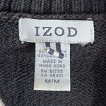IZOD Black And White Quarter Zip Sweater Christmas/Holiday Sweater Size Medium Photo 2