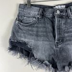 Free People  Gray Distressed Loving Good Vibrations Denim Shorts Photo 2