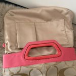 Coach Bonnie Signature Canvas W/Coral Leather Trim Fold Over Crossbody/Hand Bag Photo 6