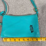 Shara Porter Small Aqua Crossbody Bag with Black Cat Print Adjustable Strap Photo 13