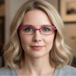 FACE A FACE Pink Red Metal Slim Narrow French Eyeglasses Frame Kiss Early 2000s Photo 0