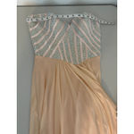 Womens Glam Rhinestone Corset Peach Peach Balletcore Prom Dress Long Maxi Gown 4 Pink Photo 7