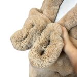 Apparis Maria Hooded Faux Fur Coat Open Front Plush Brown Pockets Women’s Size S Photo 6