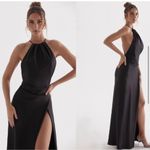 House Of CB NWOT  Zanab Black Thigh Slit Open Back Maxi Dress sz S Photo 2