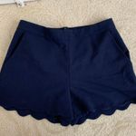 June and Hudson Navy Scalloped Shorts Photo 0