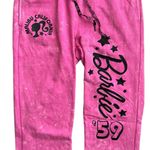 Barbie Sweatpants Women’s Pink Joggers Fleece Embroidered Elastic waist Black Photo 5