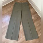 Ann Taylor Wide Leg Trousers Dress Pants Olive Green Flat Front Pockets Size 8 Photo 2