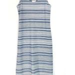 LYSSÉ New Lysse Stripe Knit Mulholland Midi Side Slit Sleeveless Tank Dress Blue Photo 3