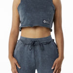 Alphalete   Very Terry Crop top Cutoff - Blue Topaz , Size Medium Photo 0