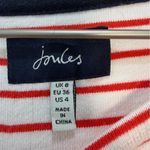 Joules Striped Dachshund Embroidered Long Sleeve Top US 4 Red White Cotton Photo 3