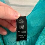 Sacred Threads  Green Gold Crinkle Rayon Top OS Photo 2