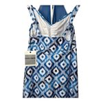 Hanna Nikole Plus Size Swim Dress Diamond Print Halter Neck Swimsuit 18W NWT Blue Photo 4