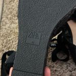 ZARA Black Crochet Wedge Espadrilles Heels Photo 4