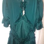 Emerald Green Silky Dress Photo 7